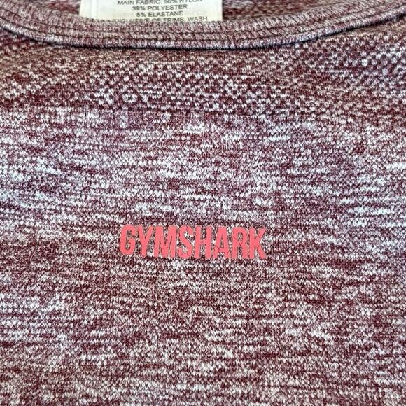 GymShark Seemless Long Sleeve Crop Top Womens Size Medium Berry Red - Picture 9 of 10